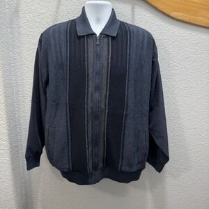 Cooper Sweater Jacket Mens M Navy Blue Full Zip‎ Made in Canada Wool Blend NWT